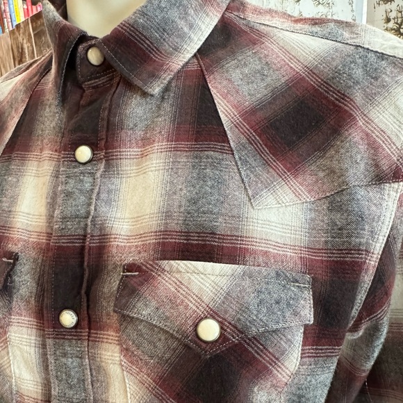 Men's high-quality western shirt. Matched plaids, snap closure. Classic. Unworn - Picture 3 of 11